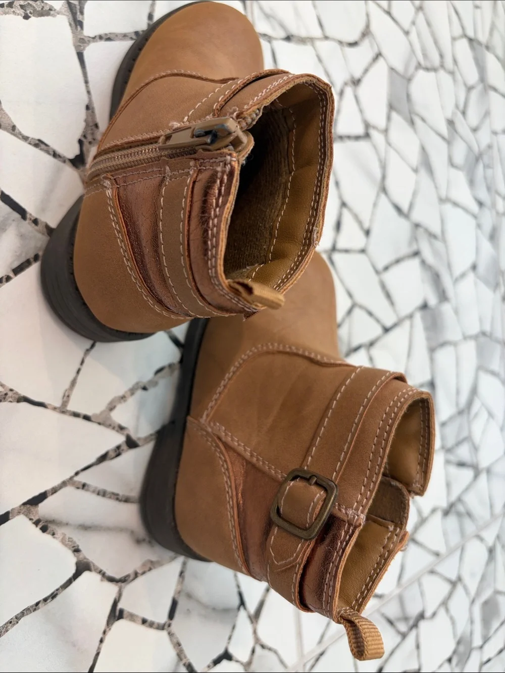 Carter's Tan Kids Ankle Boots with Strap